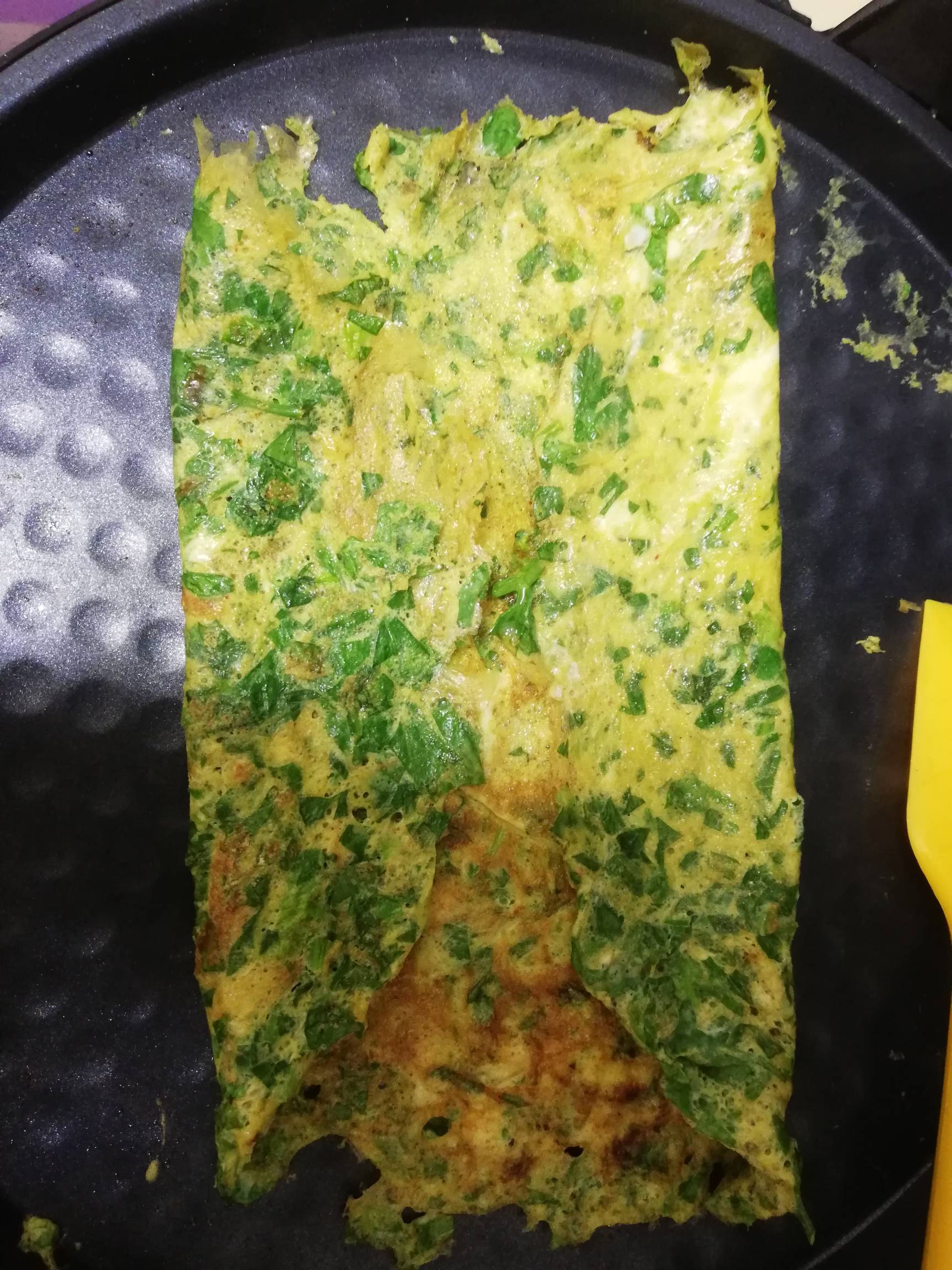 芹菜叶煎蛋的步骤
